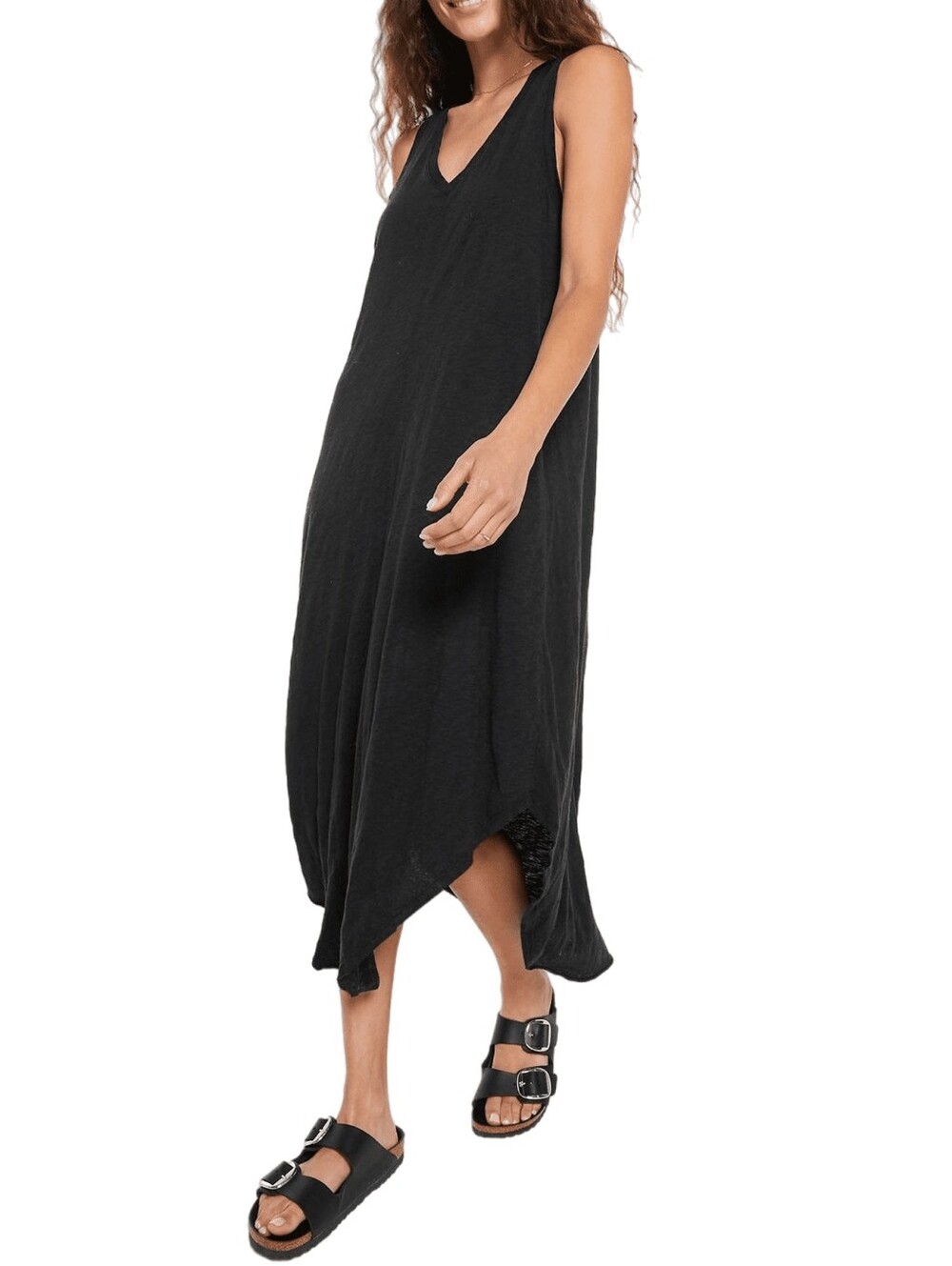 NWT Gap Cotton V neck black Maxi Dress